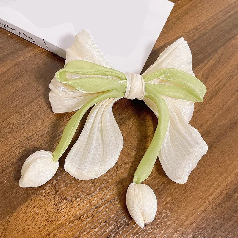 Elegant Vintage Floral Tulip Ribbon / Bow Hair Clip - Image 11