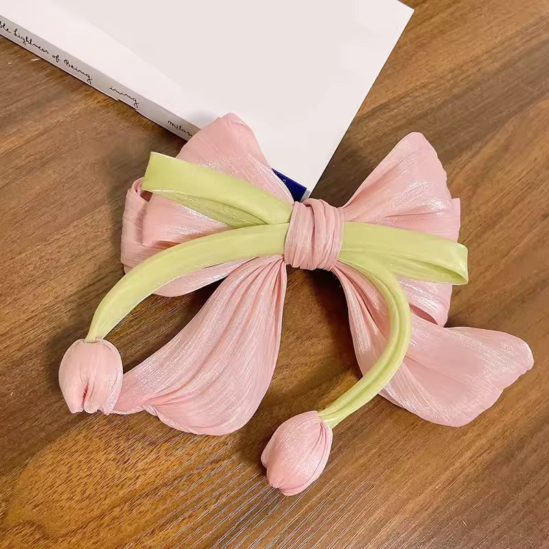 Elegant Vintage Floral Tulip Ribbon / Bow Hair Clip - Image 8